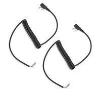 Akozon 2PCS Microphone électrique, Haut-Parleur Micro UV5R Fournit Une Ligne de Câble pour UV5R TK3702PCS 2 Broches 4 Fils Haut-Parleur Micro Plug TK370