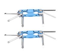 Akozon 2PCS Tournevis Pliable Ergonomique Set Acier à Haut Carbone 6 en 1 Outil de Pliage pour la Réparation et l'assemblage Domestiques