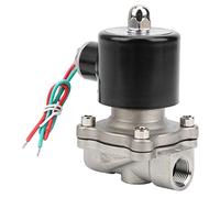 Akozon 3/8 Pouces Normalement Fermées Solénoïde à Action Directe - Acier Inoxydable pour l'eau, Air, Valve électrique à 2 Ports pour Applications Industrielles (DC12V)