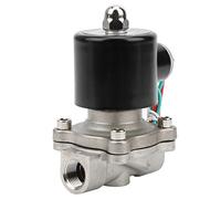 Akozon 3/8 Pouces Normalement Fermées Solénoïde à Action Directe - Acier Inoxydable pour l'eau, Air, Valve électrique à 2 Ports pour Applications Industrielles (AC220V)