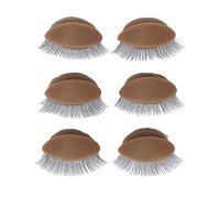 Akozon 3 Paires Remplacement des Paupières - Silicone Double Cils pour la Tête de Mannequin, Pratique de Greffe Réaliste, Idéal pour les Débutants et l'entraînement des Cils (BROWN)