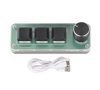 Akozon 3 Petites Touches, Raccourci RVB rétroéclairé 3 Touches USB Mini Clavier Multifonctionnel HID DIY Clavier Mécanique Programmable avec Bouton pour Programmer Les Jeux