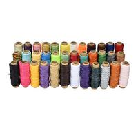 Akozon 36 Couleurs Filet de Couture ciré - File d'artisanat en Cuir 150D pour Coutures à la Main - 50 Mètres/Rouleau, Résistant et Résistant à l'usure, Idéal pour l'artisanat en Cuir, les