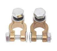 Akozon 4 Pièces Borne de Câble de Batterie 300A Connecteur de Borne de Batterie en Laiton Conception à Vis M10 pour Automobiles Camions Caravane Couleur Dorée 18mm Positif 16mm Diamètre