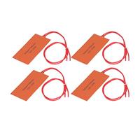 Akozon 4PCS Coussin Chauffant en Caoutchouc de Silicone Tapis Chauffant Flexible Couverture Électrique 12V 15W, 12V 15W Chauffage de Moteur de Voiture Coussin en Silicone de Carter d' 2 3,9 Pouces