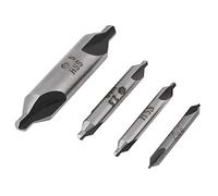 Akozon 4pcs Forets à Centrer à Deux Extrémités 60 Degrés 1.5/2.0/2.5/3.0/4.0mm,Meche à Centrer,Centre de Forage