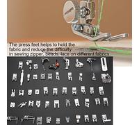 Akozon 52pcs Kit de Pieds de Pied de de Marche Multifonctionnels pour les Machines à Coudre des Ménages - Compatible avec Frère, Chanteur et Plus