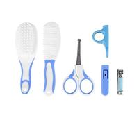Akozon 6pcs Pracese Quotidiennes Nail Clipper Ciseaux Brusser à Cheveux Brusque de Peigne Kit de Soins Bleu pour la Maison (BLUE)