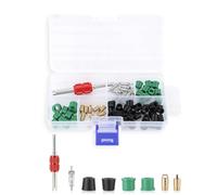 Akozon 71pcs Air Conditioner Valve A/C Outil de Réparation 10pcs Value Cores + 50pcs Joints de Tuyau + 10pcs Valves Accessoires de Remplacement