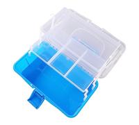 Akozon Accessoires Cosmétiques Artisanaux de Rangement à Poignée Portable en Plastique, Outil Pliant à Trois Couches-Arts, Artisanat et Organisation de Couture (bleu ciel)