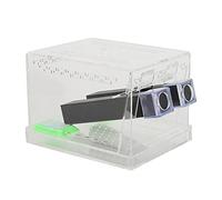 Akozon Acrylique Alimentation Cricket Keeper Pen avec Tubes Insecte Cockroach Care Kit Reptile Tank Box Cricket Keeper Cage avec Tubes Conteneur Petit Stylo Grand pour Reptiles H (L)