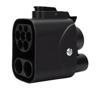 Akozon Adaptateur CCS2 vers CCS1, Connecteur de Charge de Véhicule électrique Ignifuge à Haute efficacité avec de la Température en Temps Réel, pour Voitures Standard à Prise CCS1