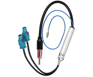 Akozon Adaptateur D'antenne Stéréo pour Autoradio, Double Câble Din Mâle Fakra, Adaptateur D'antenne diversité, Câble d'alimentation Bleu 12V