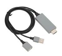 Akozon Adaptateur de Câble HDTV avec Interface Multimédia 1080P, Adaptateur de Câble HDTV 1080P, de d'Interface Multimédia, Projecteur TV, USB Femelle vers (BLACK)