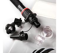 Akozon Adaptateur de Pompe Gonflable, Convertisseur de Valve Universel à 4 Buses pour Bateaux, Kayaks, Paddleboards - Plastique et Alliage Haute Résistance, Gonflage Rapide en 5 à 10 Minutes (Black)