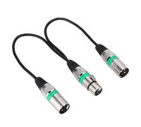Akozon Adaptateur de Répartiteur de Tête Xlr Femelle à Double Mâle, 30Cm, Câble d'extension de Micro pour Rouge (GREEN)
