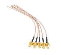 Akozon Adaptateur RP-SMA Femelle, 5 Pcs RP-SMA Câble Coaxial SMA Mâle à u.FL/IPX/IPEX RF Coaxial de 15cm Adaptateur d'Antenne WiFi pour Câble d'Antenne Coaxial, Antenne 4g, Routeur sans Fil