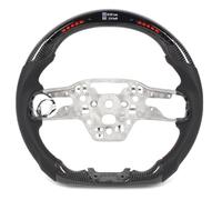 Akozon Affichage à LED Lumières en Fibre de Carbone Remplacement du Volant Racing Performance Contrôle Black Red