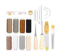 Akozon Aiguilles de Kit de Couture en Cuir de 29 Pièces, Fil, Ciseaux et Outils de Réparation pour l'artisanat Fait à la Main