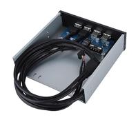 Akozon Akozon 5,25 Pouces 19 Broches / 9 Broches USB 3.0 et USB 2.0 Optical Drive Bay avec 4 Ports - Conception Métallique pour PC de Bureau