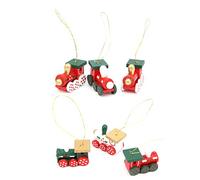 Akozon Akozon 6pcs en Bois Ornements de Noël - Décorations de Susw-Hanging pour Arbres, Chantiers et Fêtes (#1)