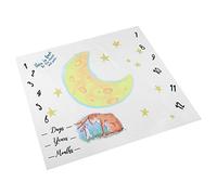 Akozon Akozon Cartoon Moon Animal Pattern Baby Milestone Milestone Tissue - Newborn Photography Prop pour le Suivi de la Croissance Mensuelle - Couverture de Coton en Polyester Doux pour les