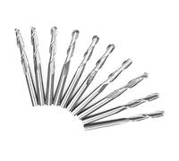 Akozon Akozon Lot de 10 Fraises à Nez Sphérique en Carbure à Double Cannelure de 3,175 Mm X 17 Mm pour l'usinage CNC, Embouts de Coupe de Précision pour le Bois, les Plastiques et les Métaux