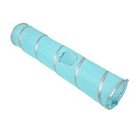 Akozon Akozon Tunnel froissé Pliable pour Chat de 120 Cm avec Balle Interactive et Trou d'activité - Ornements de Jeu Amusants pour Chatons et Chats en Bleu (Blue)