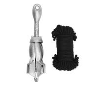 Akozon Ancre de Bateau à Grappin Pliante 1,5 Kg avec Corde en Nylon de 20 M | Acier au Carbone, Nylon, Antirouille, Usage Marin, compatibilité Kayak, Corail, Pierre, Gravier, Océan, Rivière, Lac