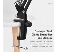 Akozon Anneau Lumineux de Bureau à intensité Variable avec Bras de Support de Trépied Réglable pour Appareils Photo et Téléphones - Idéal pour Le Streaming en Direct, Le Vlogging pour