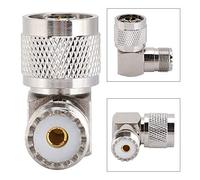 Akozon Antenne Adaptateur Coaxiale à Angle Droit Mâle N vers M Femelle pour Connecteurs UHF