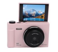 Akozon Appareil Photo Numérique 5K 75MP 18X Zoom Autofocus Vlog Camera avec écran Rabattable à 180° de 2,8 Pouces pour Les Voyages (Pink)