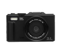 Akozon Appareil Photo Numérique 5K 75MP WiFi 18X Zoom Selfie Caméra de Voyage avec écran Rabattable à 180 Degrés 3 Pouces Carte Mémoire 32 Go Objectif Macro Grand Angle Lumière LED (Black)