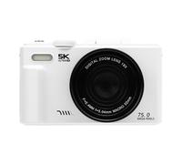 Akozon Appareil Photo Numérique 5K 75MP WiFi 18X Zoom Selfie Caméra de Voyage avec écran Rabattable à 180 Degrés 3 Pouces Carte Mémoire 32 Go Objectif Macro Grand Angle Lumière LED (White)