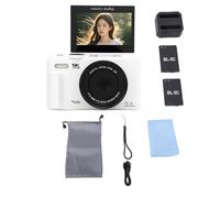 Akozon Appareils Photo Numériques Photographie 5K HD 18x Zoom WiFi Caméra Vidéo Flip Screen 32GB Carte Mémoire Voyage (White)
