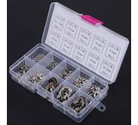 Akozon Assortiment de Clips E en Acier de 200 Pièces en Moins - 10 Tailles Différentes pour des Solutions de Fixation Polyvalentes