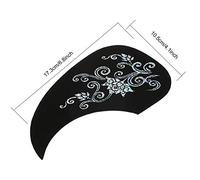 Akozon Autocollant Pickguard pour Guitare Acoustique en Forme de Virgule, Protection en Pvc de Vigne Argentée pour Guitares de 40 à 41 Pouces, 2 Pièces (vigne à fleurs d'argent)