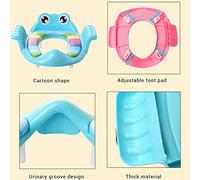 Akozon Baby Potty Trainer Traine des Toilettes sans Glissement avec des Poignées - Réglable, Conception de Dessins Animés, Toilettes Auxiliaires Faciles à Nettoyer les Enfants (GREEN)