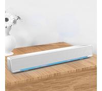 Akozon Barre de son blanche pour lecteur de basses Surround Sound Box TV pour n'importe quelle entrée de 3,5 mm pour PC et téléphones portables Blanc