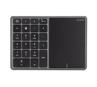 Akozon Batterie Haute capacité 500 MAh Pavé Numérique sans Fil 2 en 1 avec 22 Touches, BT4.2, Chargement 2,4 G de Type C et pavé Tactile intégré pour Ordinateurs Portables, PC,