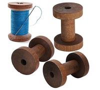 Akozon Bobines de Fil en Bois pour l'Artisanat, Outils d'enfilage de Couture, 3 Pièces, Organisateur de Fil Vintage Marron foncé, Arts, Artisanat et Couture
