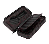 Akozon Boîte de Rangement Portable en Cuir et Fiber de Carbone à 2 Fentes, Boîte de Rangement pour Montre-Bracelet, Support Organisateur pour Voyage
