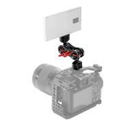 Akozon Bras articulé Flexible Magique Double Tête Sphérique Support de Montage pour Moniteur de Caméra en Alliage D'aluminium Vis 1/4 Pouces Rotatif à 360 ° pour Moniteur de Terrain (Rouge)