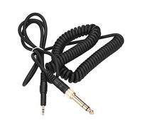 Akozon Câble à Ressort Extensible de Remplacement pour Casque ATH-M50X M40X, Cordon Aux enroulé de 1.4m avec Adaptateur 6.35mm