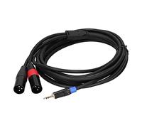 Akozon Câble Adaptateur de Convertisseur Stéréo Mâle à Double XLR Mâle de 3.5mm, Cordon pour Connexion de Mélangeur et d'amplificateur (#3)
