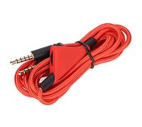 Akozon Câble de Remplacement avec Contrôle de Volume en Ligne pour Casque de Jeu A10 A40TR - Cordon Jack 3,5 Mm pour One, et PC - Longueur 2 M (Contrôle du volume - Rouge)