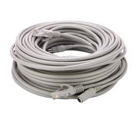 Akozon Câble Ethernet RJ45 + DC 5M/10M/15M/20M pour Caméras IP, Systèmes NVR-câble CCTV Double Fonction 10/100Mbps (20 m)