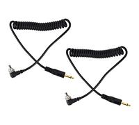 Akozon Câble PC Sync de synchronisation Flash 2pcs Câble de Synchronisation PC Universel 3,5 Mm vers Mâle Cordon Enroulé avec Verrouillage à Vis pour Appareils Photo Numériques