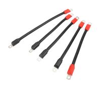 Akozon Câbles de Batterie de Chariot de Calibre 4, 5 Pièces, Kit de Câblage en Cuivre Pur pour Chariots DC AC 36V 48V (Connecteur Noir et Rouge)