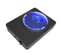 Akozon Caisson de Basses Mince sous Le Siège, 10 Pouces, 1200W, avec Amplificateur intégré, Lumière LED, Télécommande, pour Voiture, Camion, SUV (Blue)